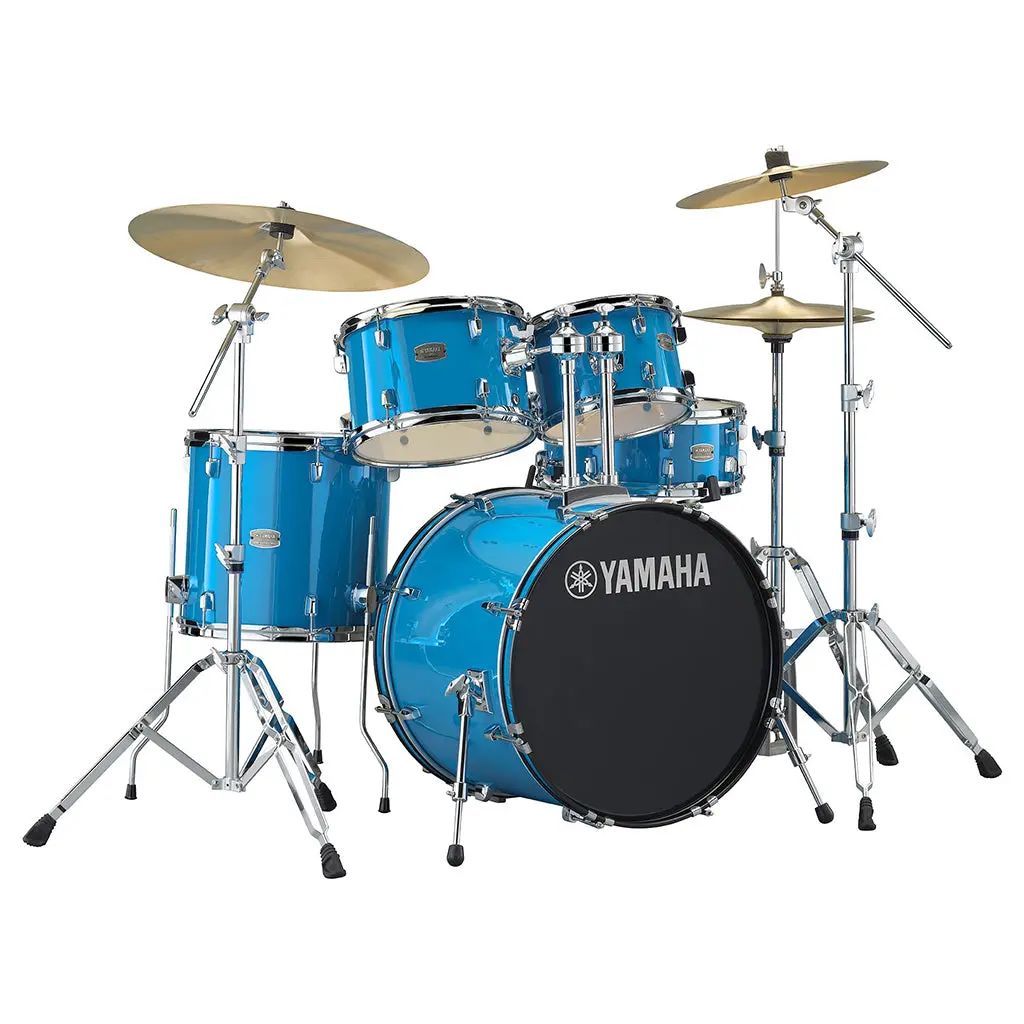Yamaha Rydeen Fusion Size 5-Piece Complete Drum Set With Hardware And Cymbals - Sky Blue 1