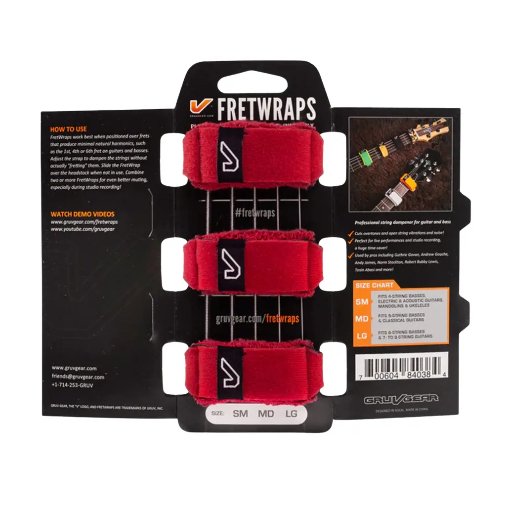 Gruv Gear Fretwraps 3 Pack - Red (Medium) 1