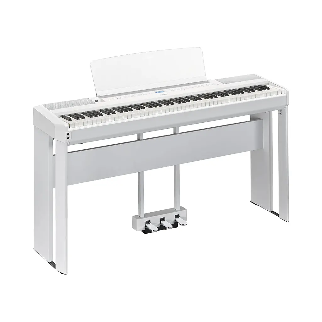Yamaha P525wh Portable Digital Piano Bundle W/Stand & Pedal - White 1