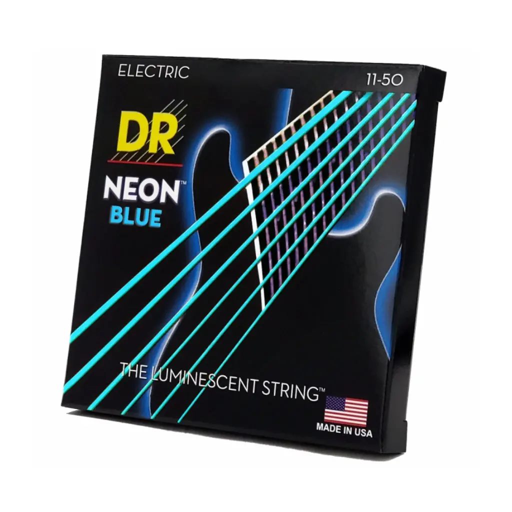 Dr Hi-Def Neon Blue K3 Coated Electric Guitar Strings - Heavy 11-50 1