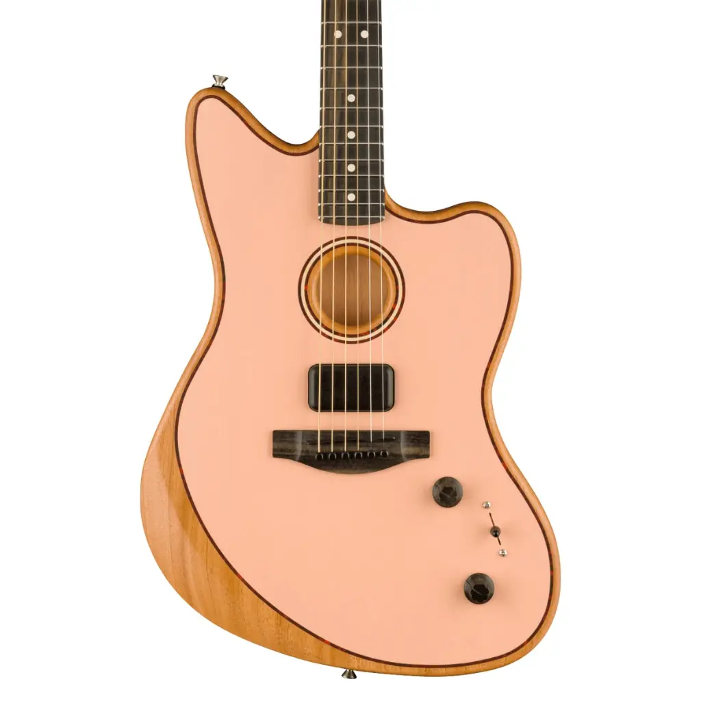 Fender Fsr American Acoustasonic Jazzmaster - Shell Pink, Ebony Fingerboard 1