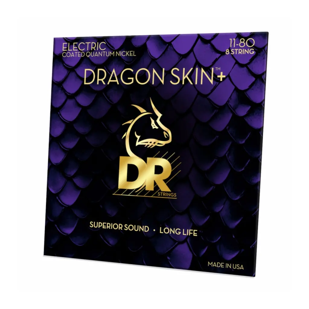 Dr Strings Dragon Skin+ Quantum Nickel 8-String Electric Guitar Strings - Heavy 11-80 1