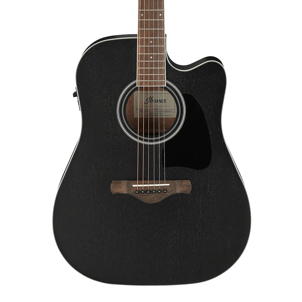 Ibanez Aw84ce Weathered Black Open Pore Artwood Acoustic Guitar 1