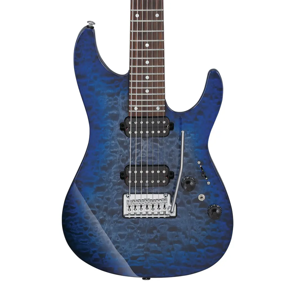 Ibanez Az427p2qmtub 7 String Electric Guitar Twilight Blue Burst 1