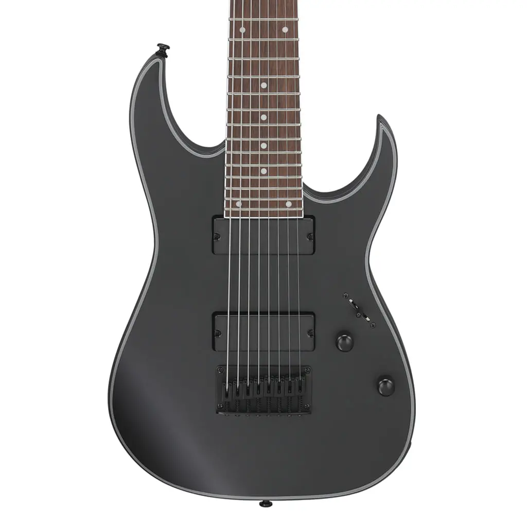 Ibanez Rg8exbkf 8 String Electric Guitar Black Flat 1