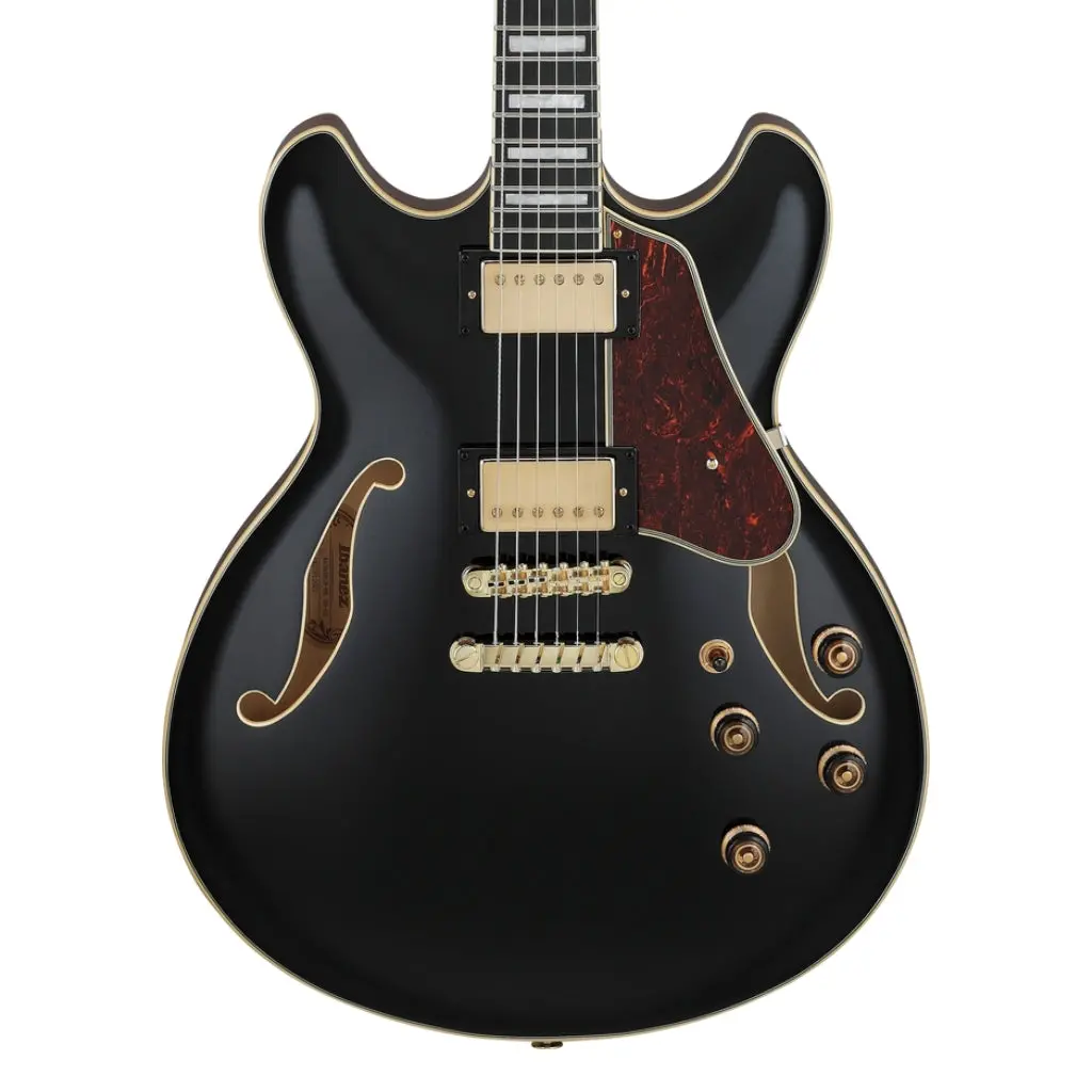 Ibanez As93bcbk Electro Acoustic Guitar Black 1