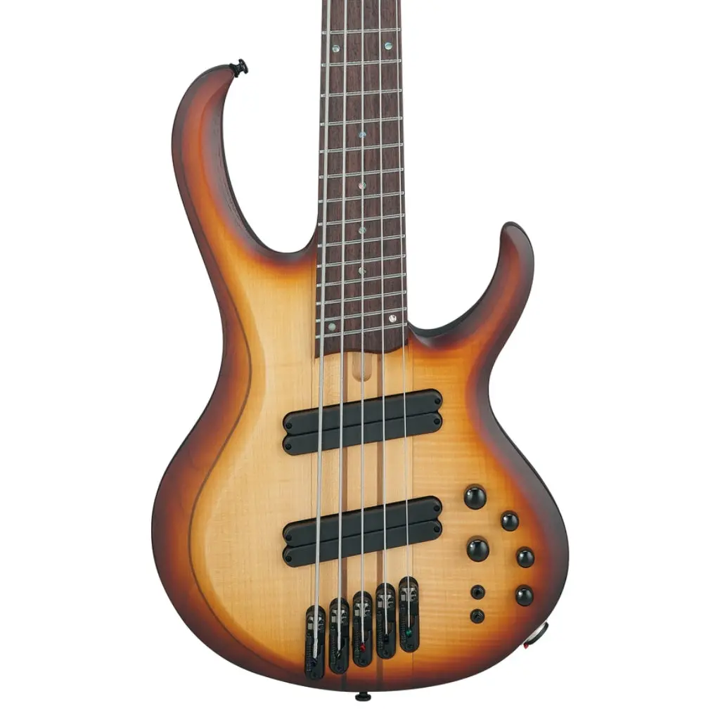 Ibanez Btb705lmnnf 5 String Electric Bass Guitar Natural Browned Burst Flat 1
