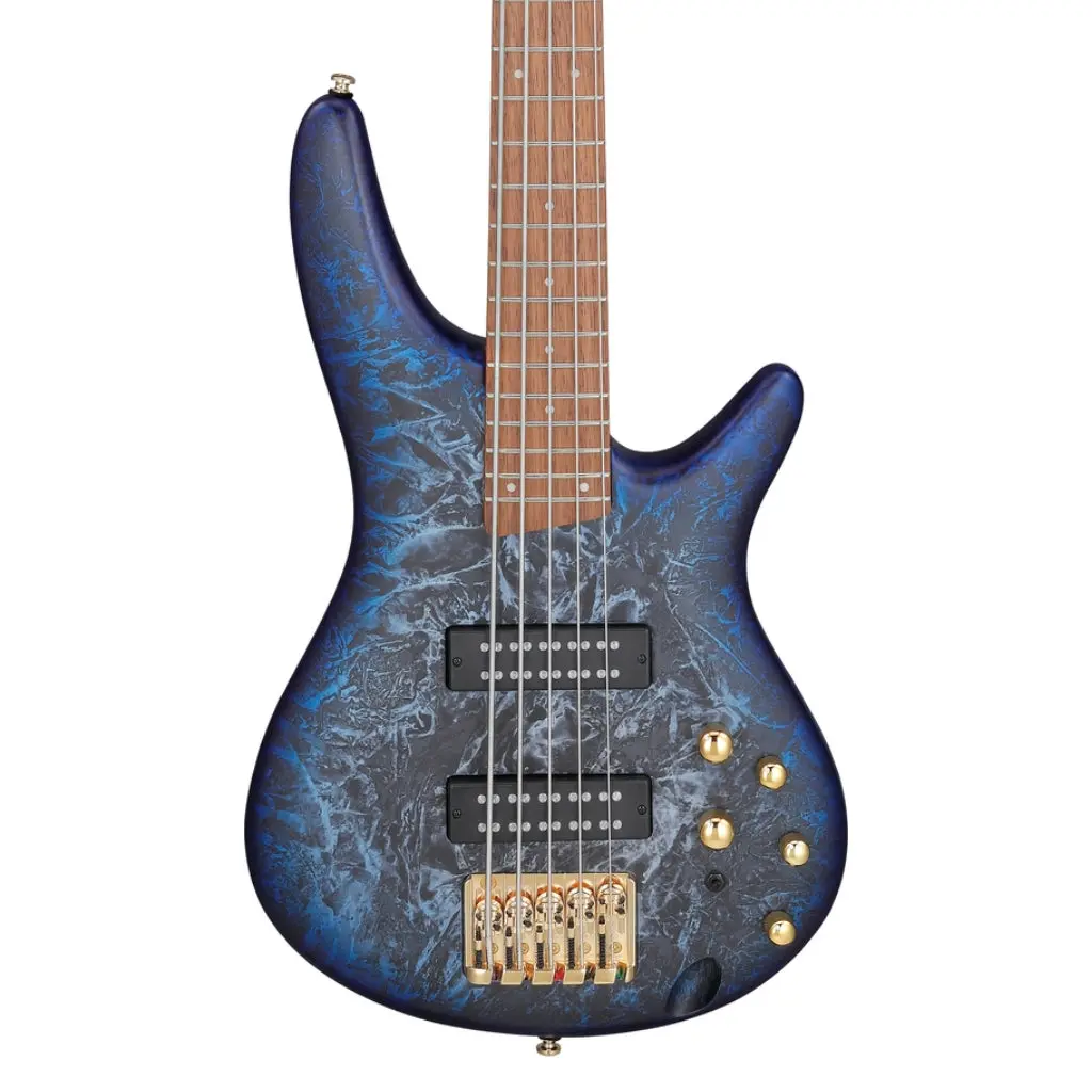 Ibanez Sr305edxczm 5 String Electric Bass Guitar Cosmic Blue Frozen Matte 1