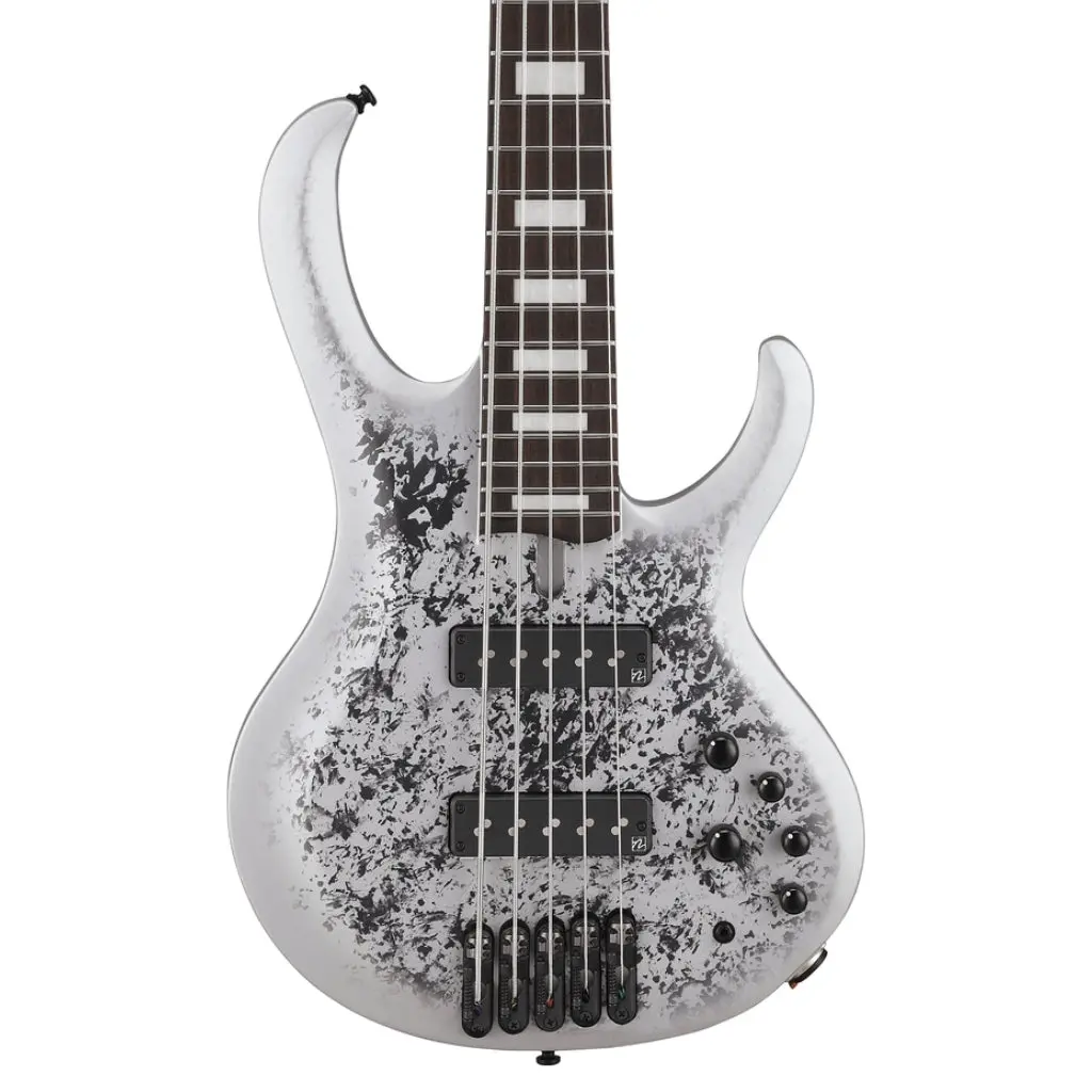 Ibanez Btb25th5slm 5 String Electric Bass Guitar Silver Blizzard Matte 1