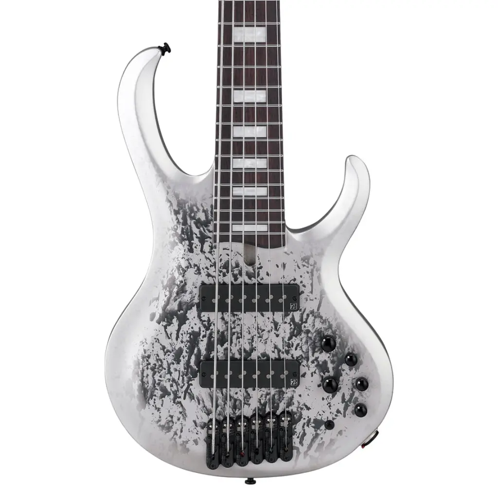 Ibanez Btb25th6slm 6 String Electric Bass Guitar Silver Blizzard Matte 1