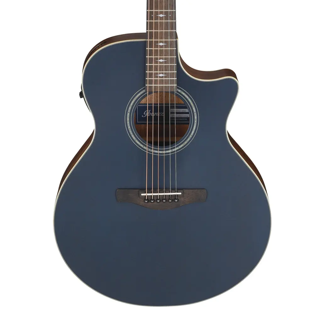 Ibanez Ae100dbf Electro Acoustic Guitar Dark Tide Blue Flat 1