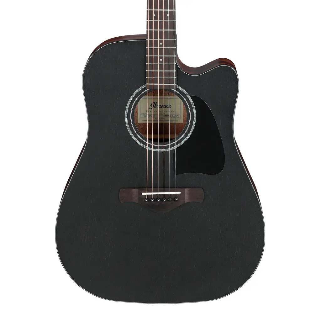 Ibanez Aw247cewkh Electro Acoustic Guitar Weathered Black Open Pore Top, Open Pore Natural Back And Sides 1
