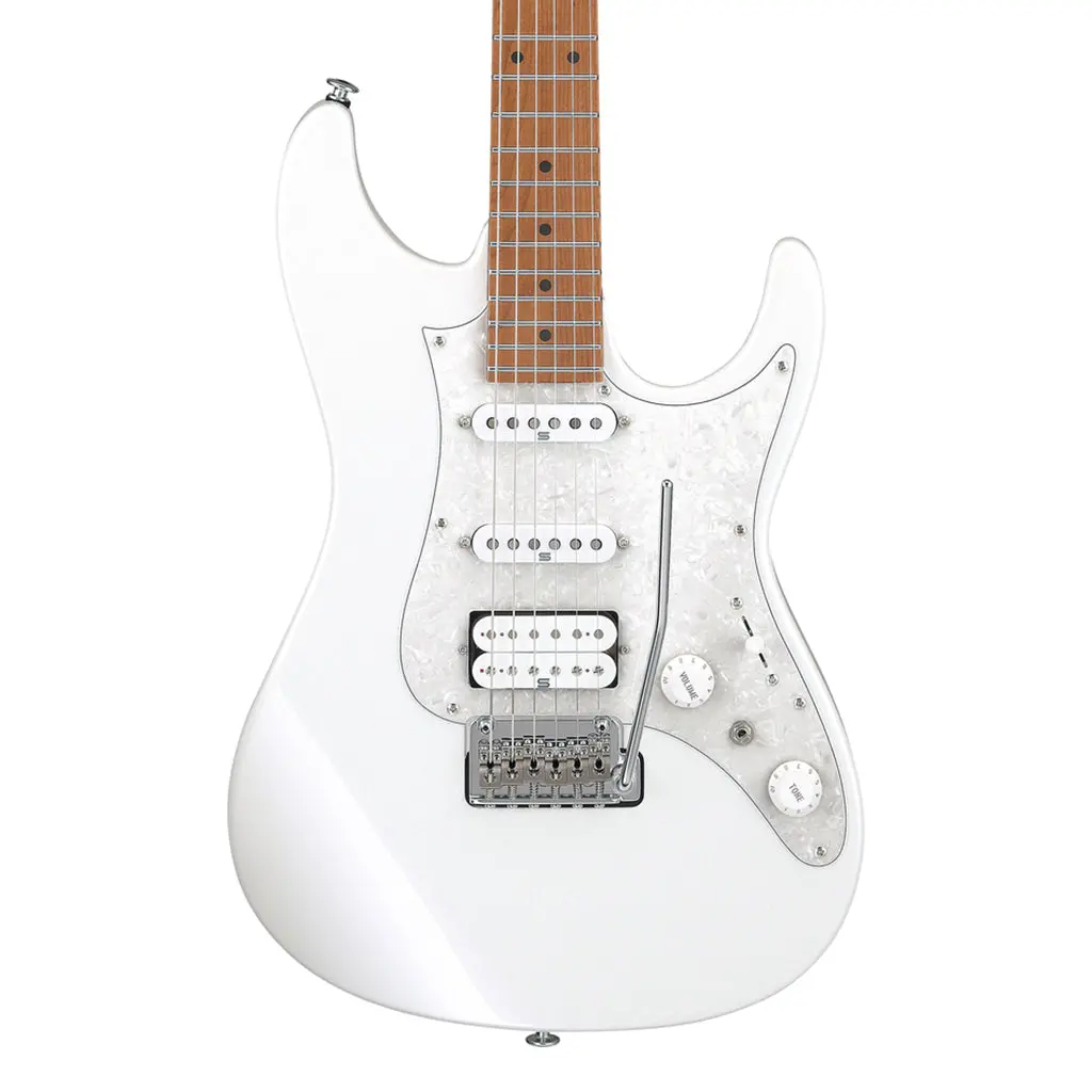 Ibanez Az2204 Electric Guitar With Roasted Maple Fretboard And Case - Pearl White 1