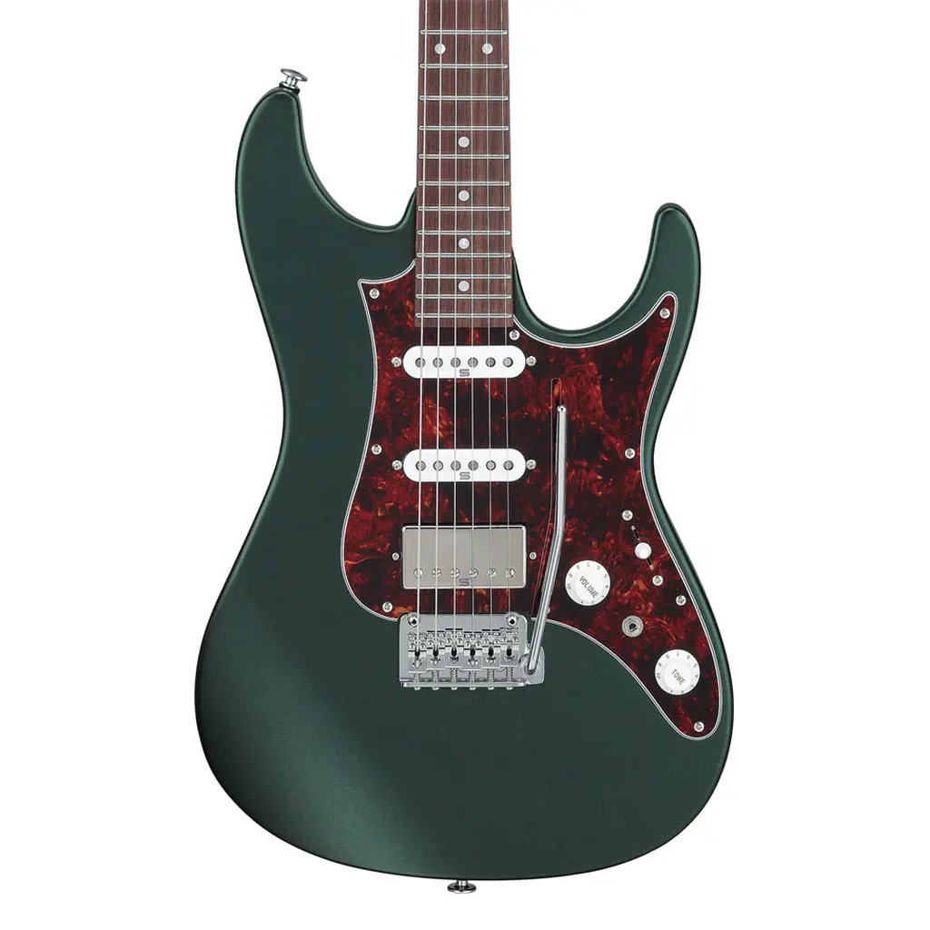 Ibanez Az2204n Electric Guitar With Rosewood Fretboard And Case - Ivy Green Metallic Flat 1
