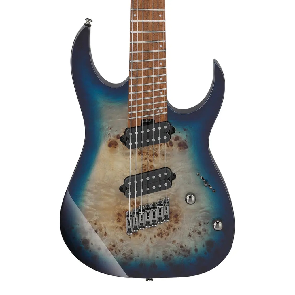 Ibanez Rgms7pb 7-String Electric Guitar With Poplar Burl Top And Jatoba Fretboard - Cosmic Blue Star Burst 1