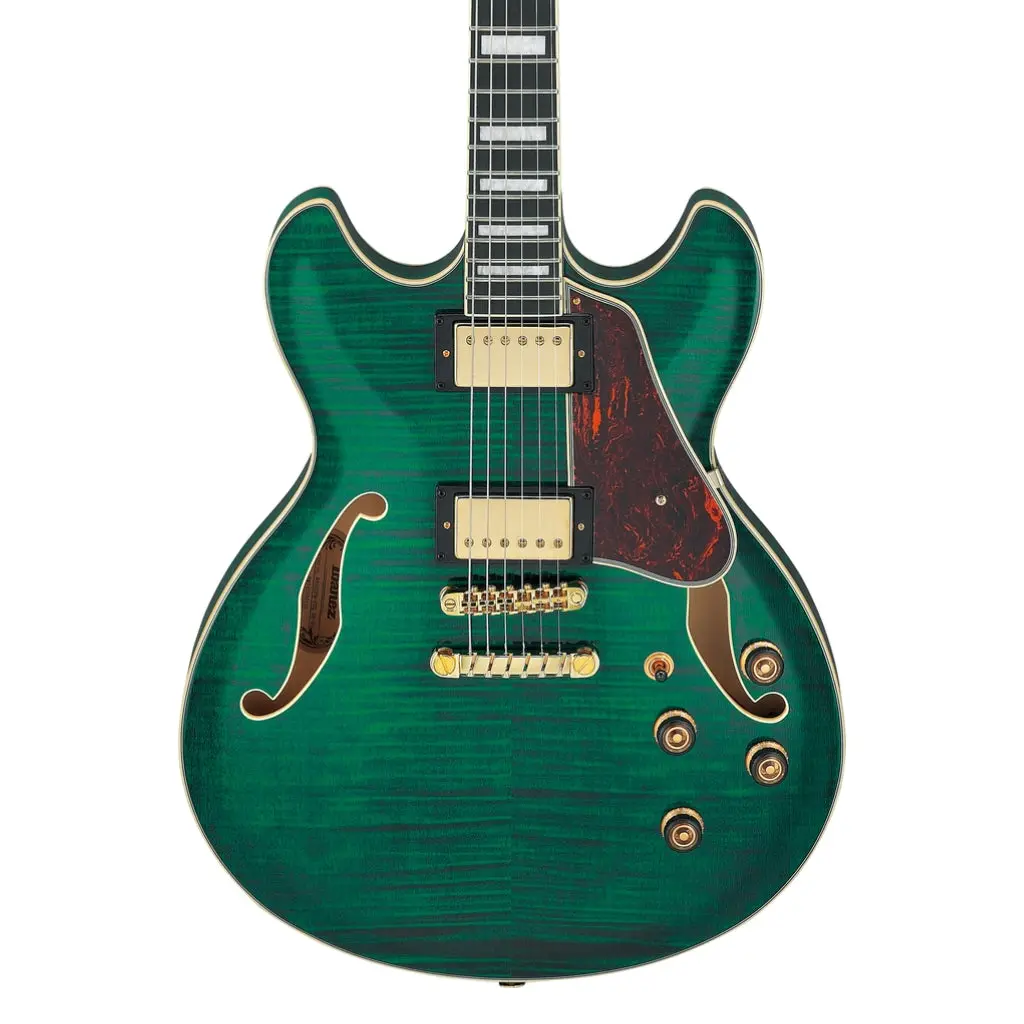 Ibanez As93fm Electric Guitar -  Transparent Moss Green 1