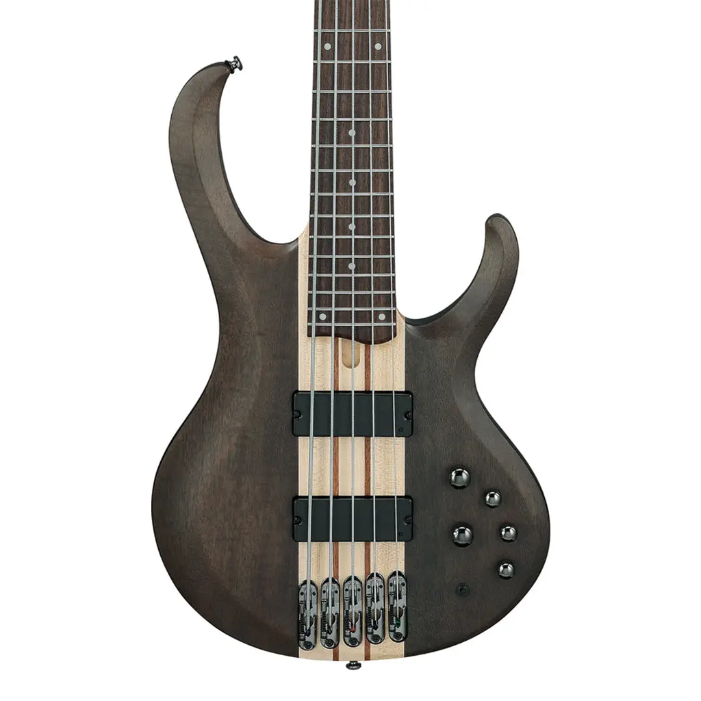 Ibanez Btb605 Transparent Gray Flat 5 String Electric Bass 1