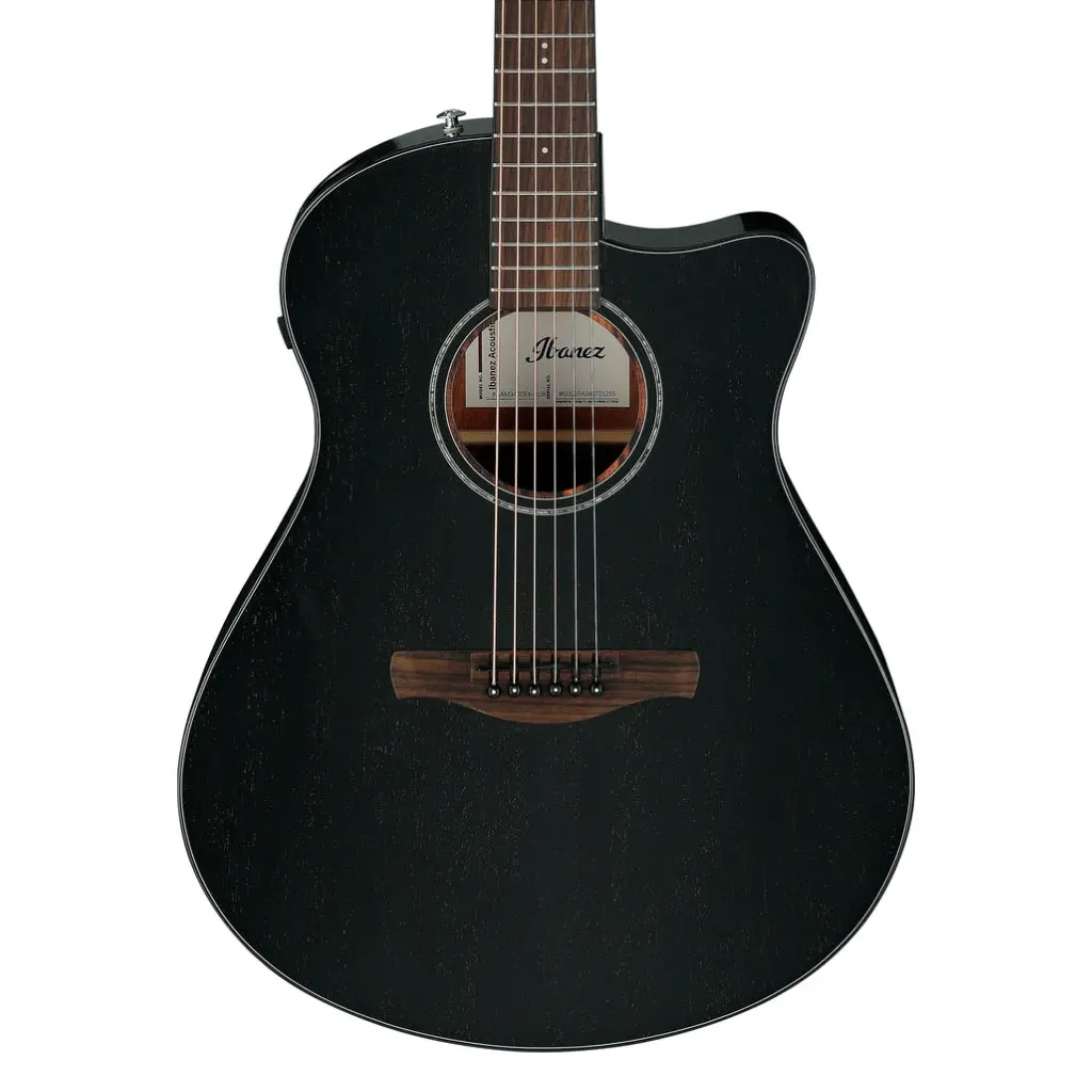 Ibanez Aam340ce Acoustic Guitar - Rustic Black High Gloss 1