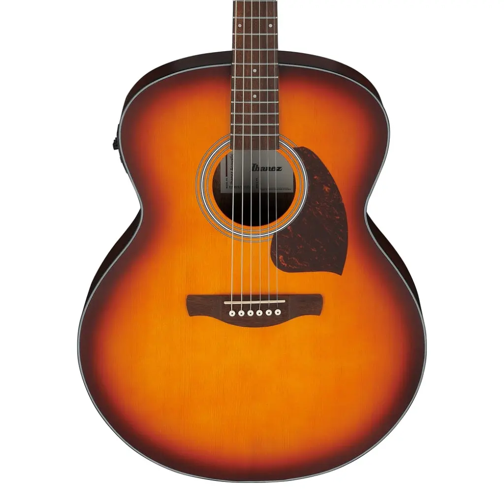 Ibanez Pj50e Open Pore Vintage Amber Sunburst Top, Open Pore Natural Back And Sides Acoustic Guitar 1