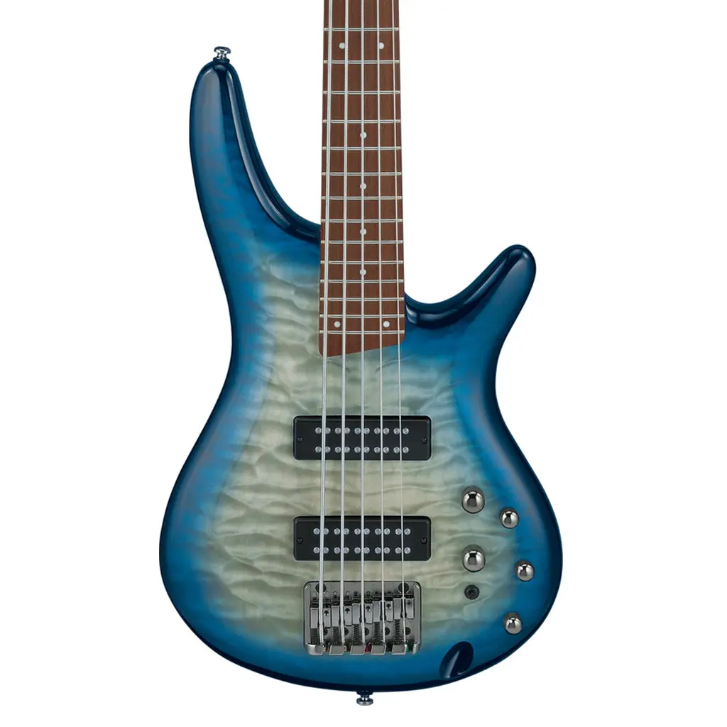 Ibanez Sr405eqm Stained Cosmic Blue Starburst 5 String Electric Bass 1