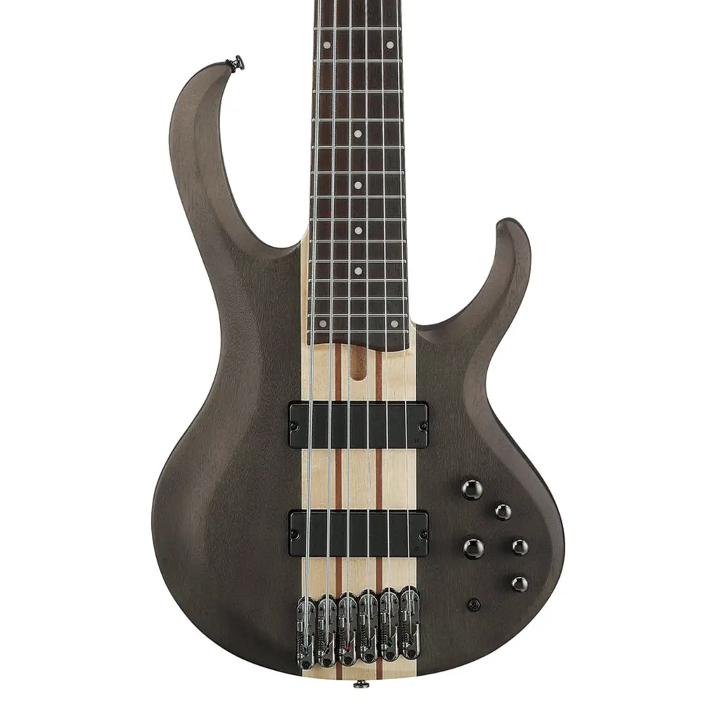 Ibanez Btb606 Transparent Gray Flat 6 String Electric Bass 1