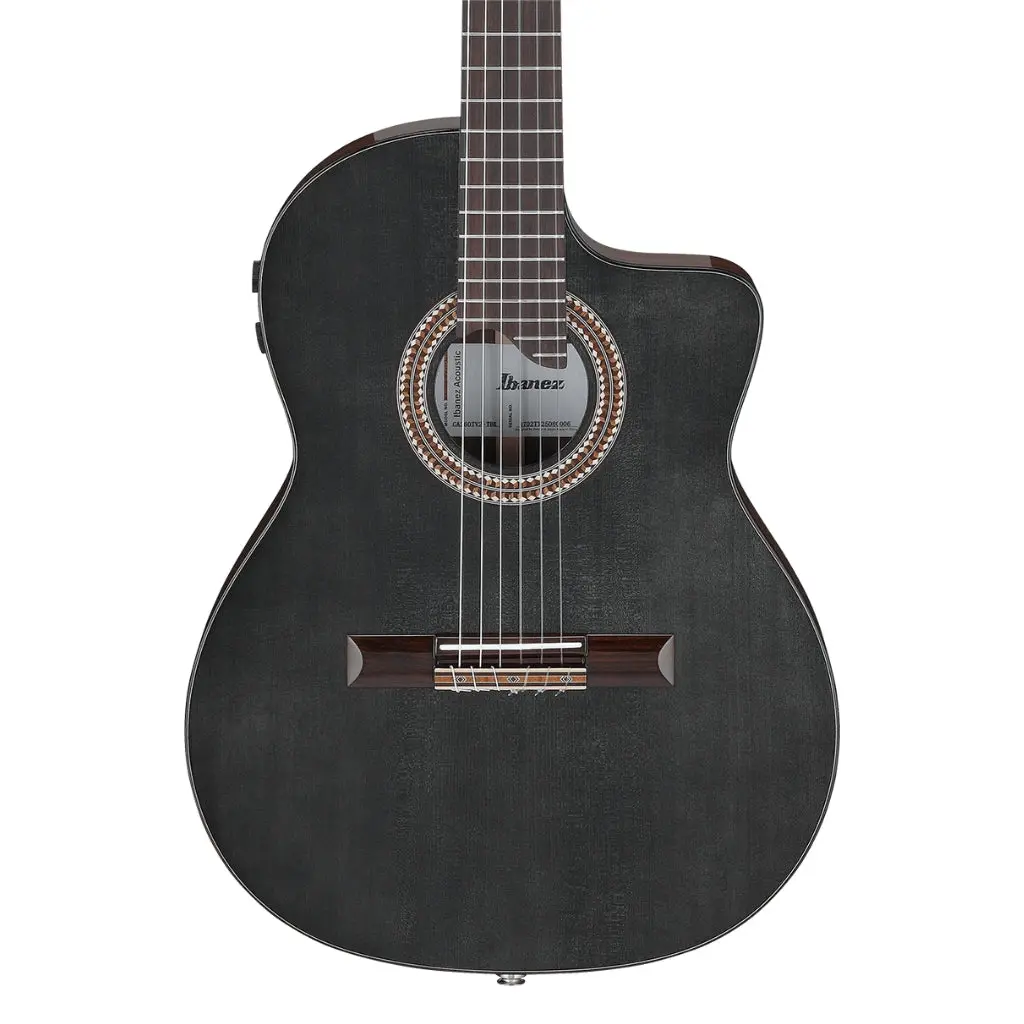Ibanez Ga360tce Nylon String Classical Body Acoustic Guitar - Transparent Black High Gloss 1