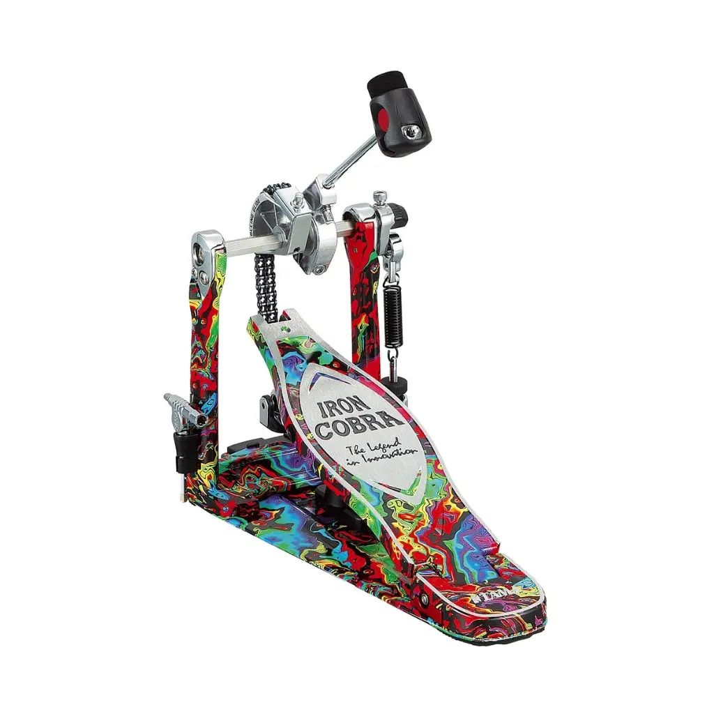 Tama Hp900pm 50Th Anniversary Limited Edition Iron Cobra Power Glide Single Pedal - Marble Psychedelic Rainbow 1