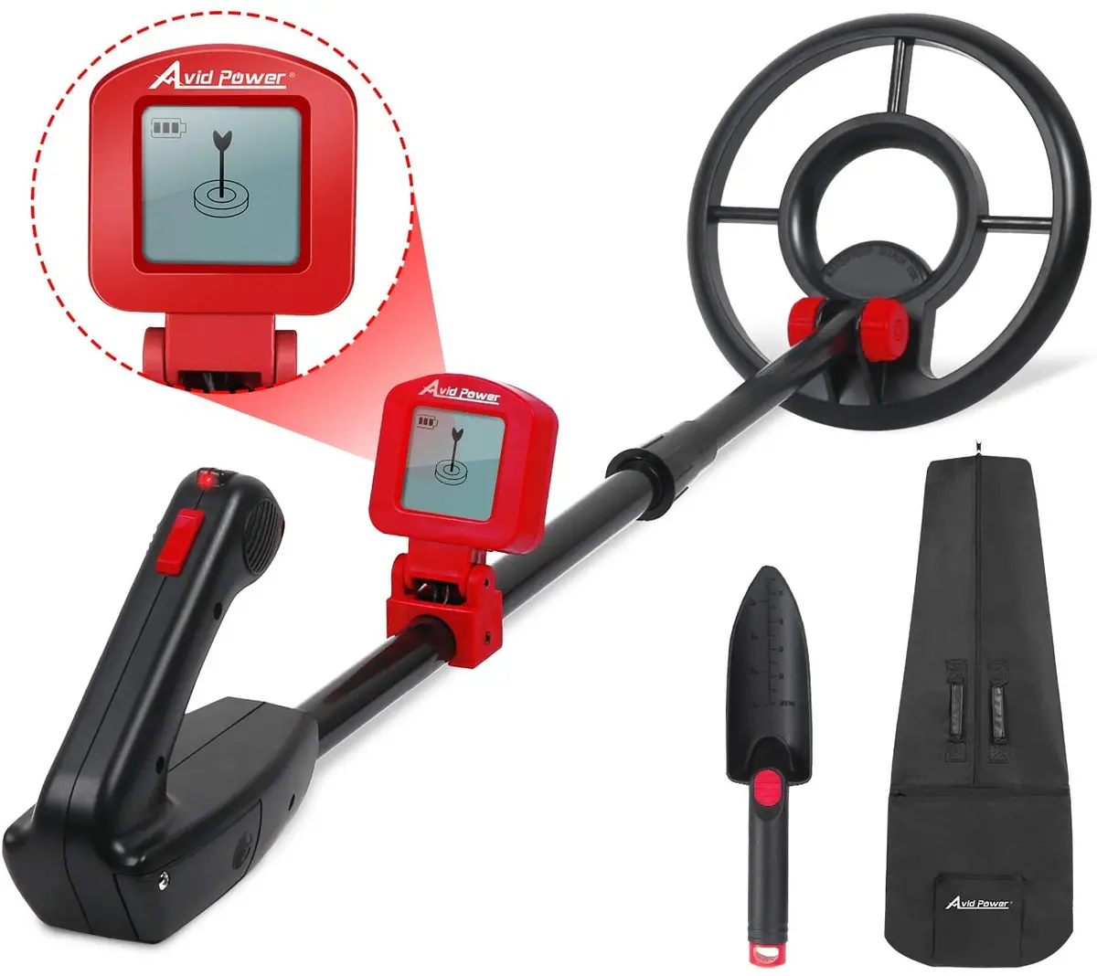 Avid Power Metal Detector For Kids Waterproof Juniors Treasure Hunting Adjustable Metal Detectors With Lcd Display And Carrying Bag 1