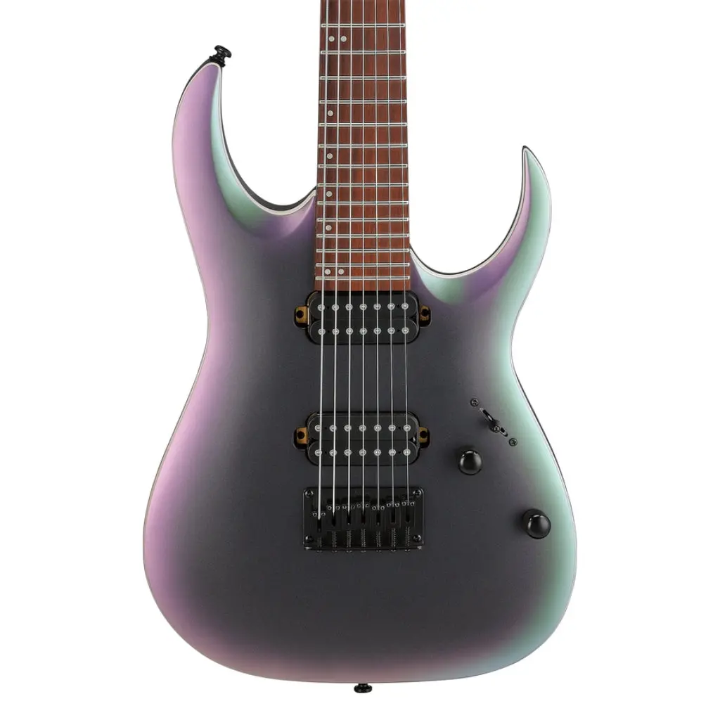 Ibanez Rga742ex 7-String Electric Guitar - Black Aurora Burst Matte 1