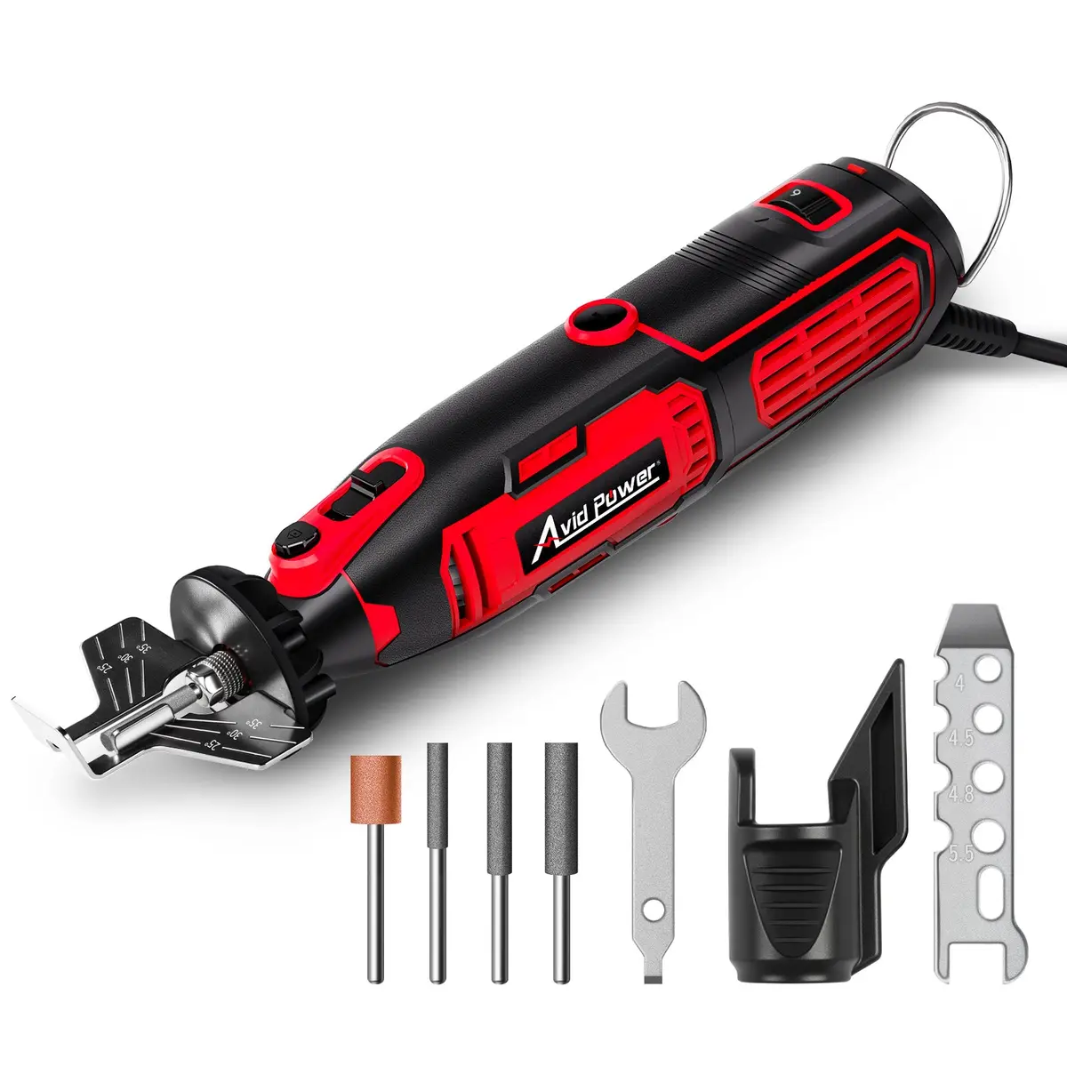 Avid Power Chainsaw Sharpener With 1.2A Powerful Motor, 32000 Rpm 6 Speeds Chainsaw Sharpening Kit, Electric Chain Saw Sharpener With 3 Diamond Sharpening Bits (4/4.8/5.5Mm), For Chainsaw Maintenance 1