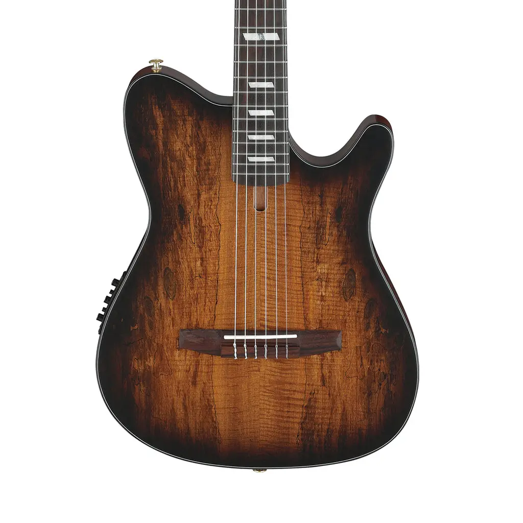 Ibanez Frh20smn Nylon String Guitar Spalted Maple -  Tobacco Burst Low Gloss 1