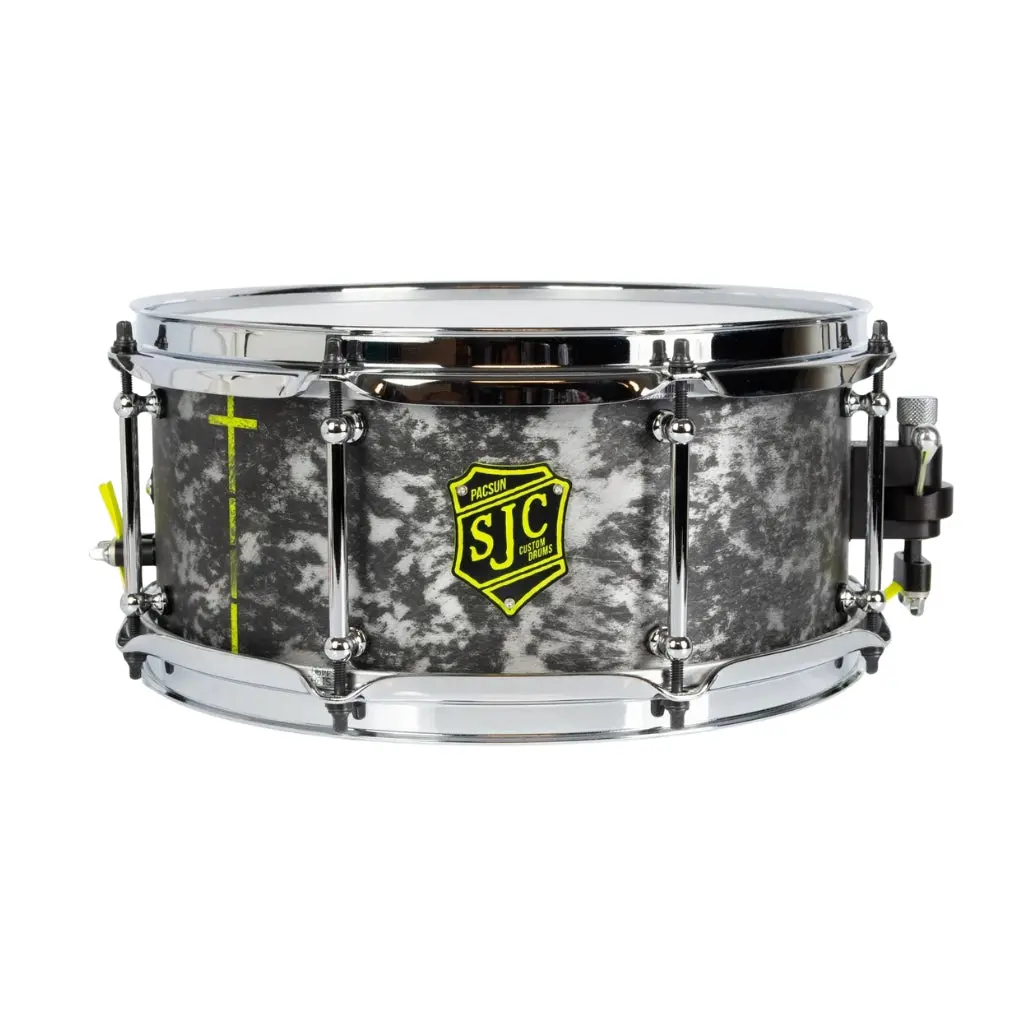 Sjc Custom Drums Kevin 'Pacusn' Kaine X Knocked Loose Signature 'Suffocate' Usa Snare Drum - 6X13" - Distressed Aluminum 1