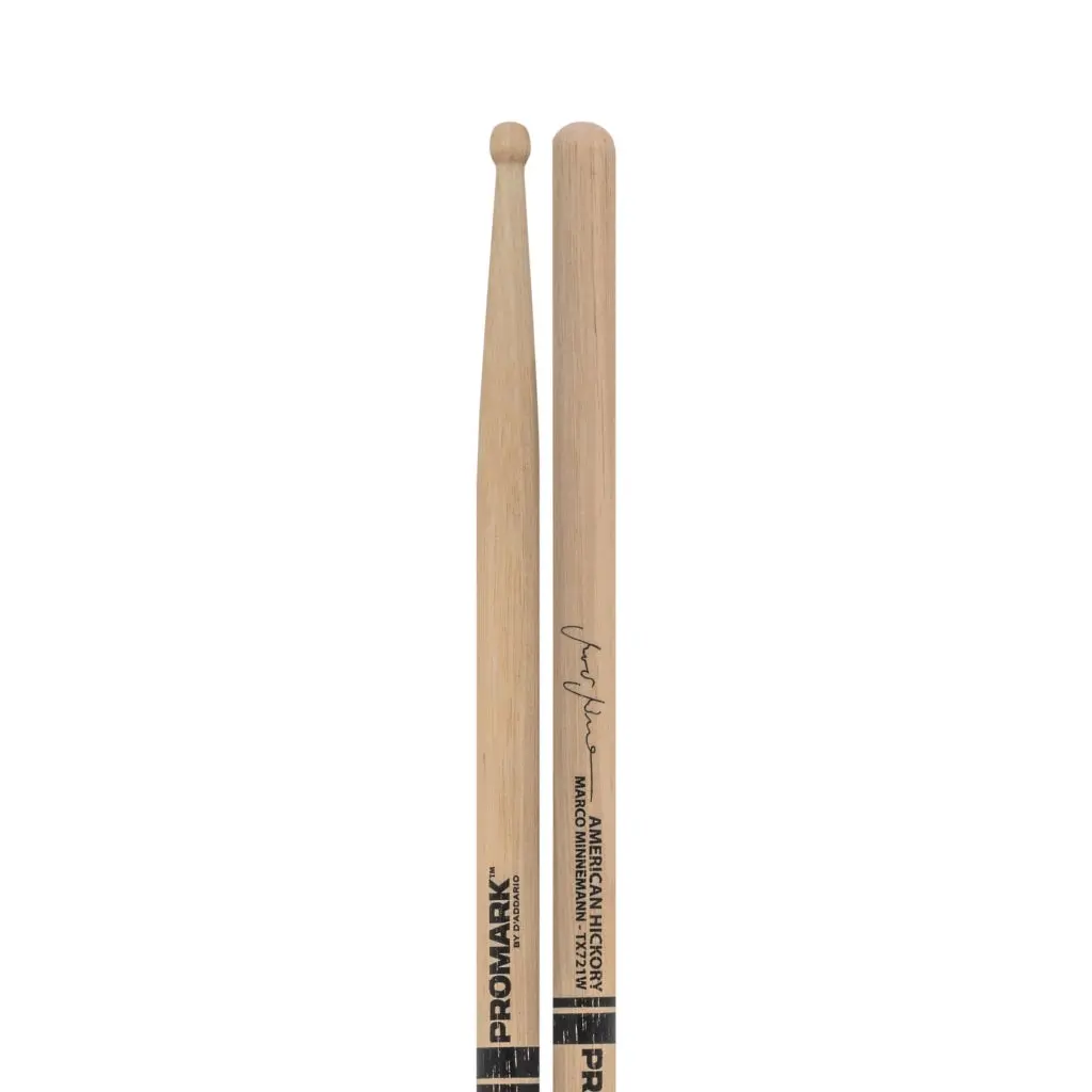 Promark Marco Minnemann 721 Signature Lacquered Hickory Drumsticks 1