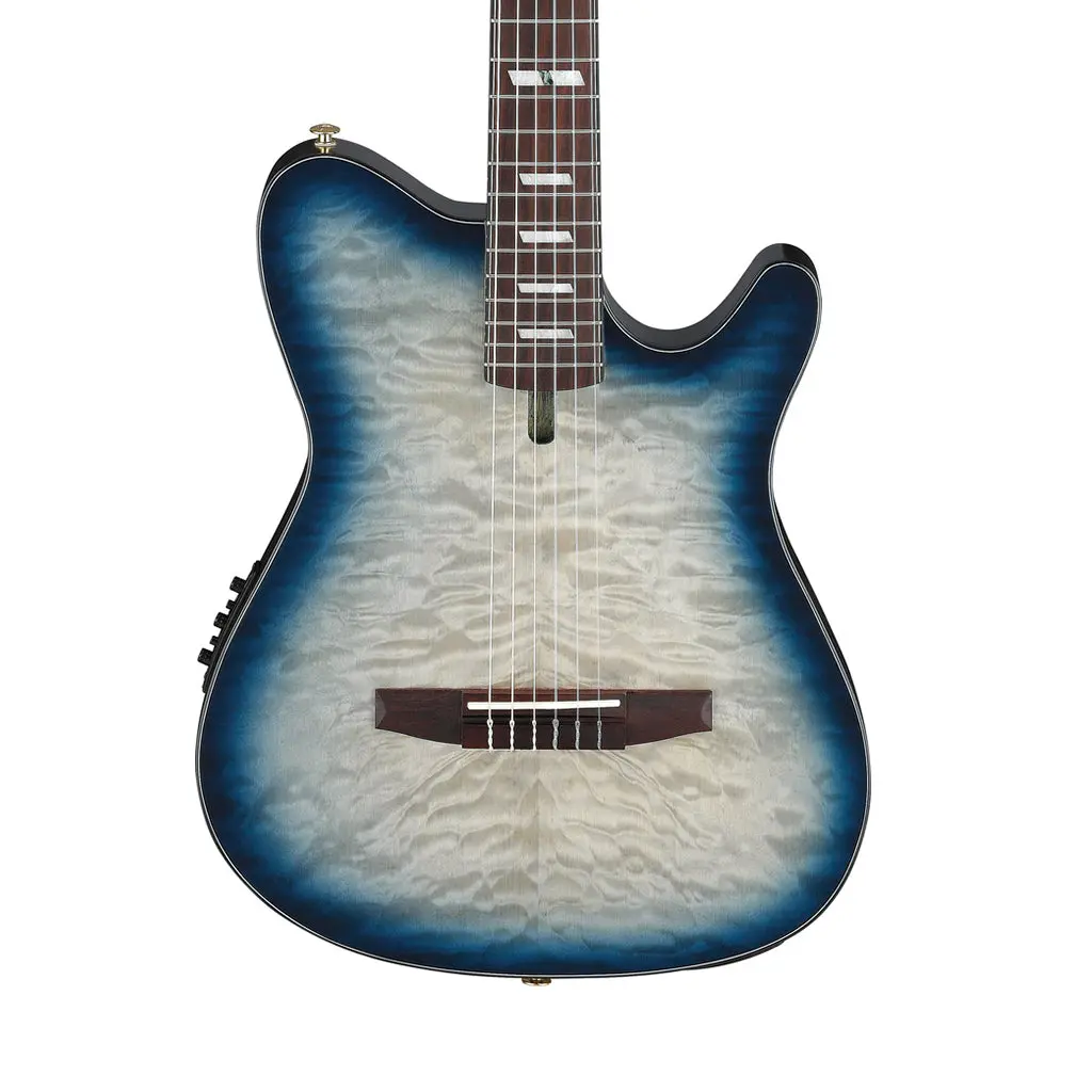 Ibanez Frh20qmn Nylon String Guitar Quilted Maple - Cosmic Blue Starburst Low Gloss 1