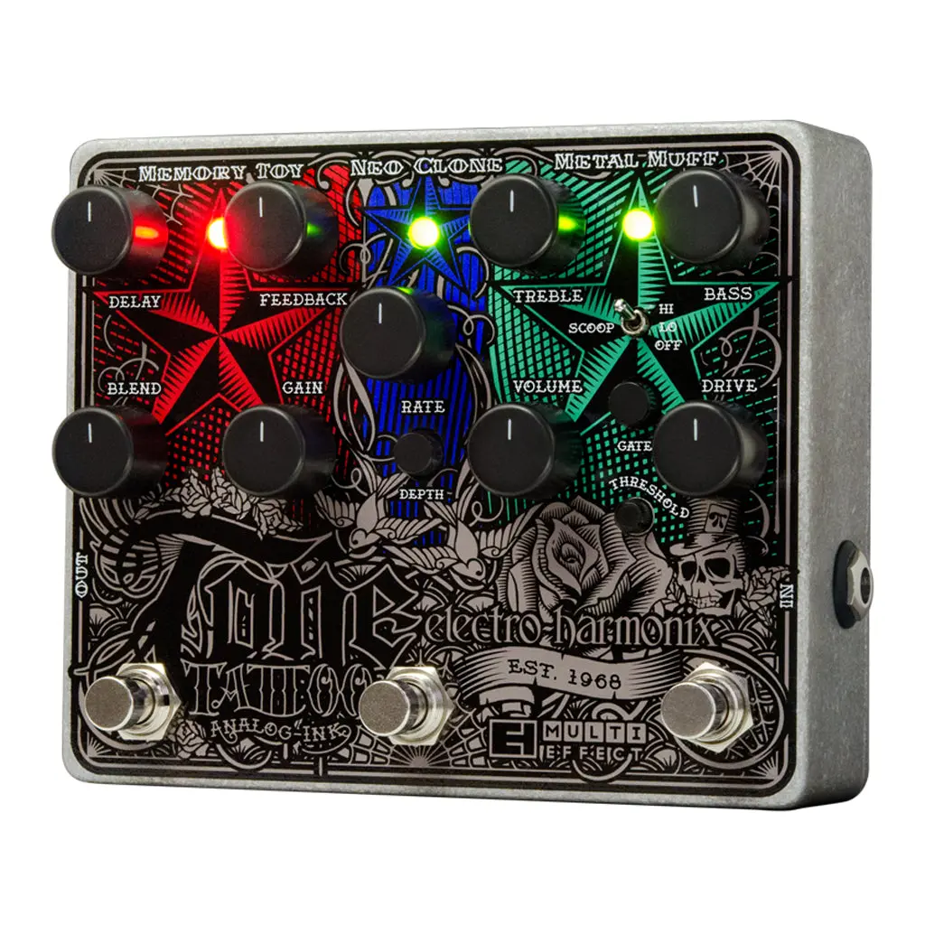 Electro Harmonix Tone Tattoo Analog Delay / Chorus / Distortion Multi-Effect 1