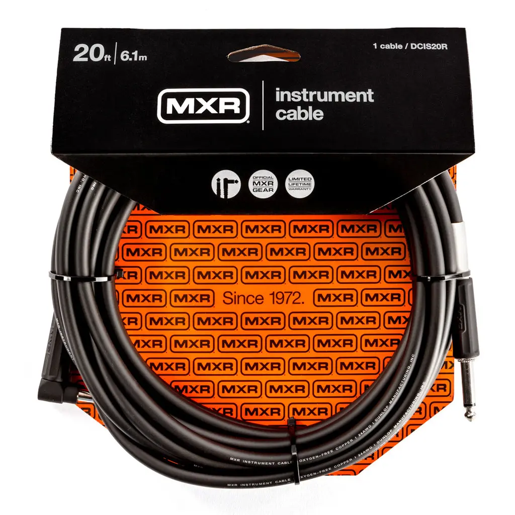 Mxr 20Ft Guitar Cable - Straight To Right Angle 1