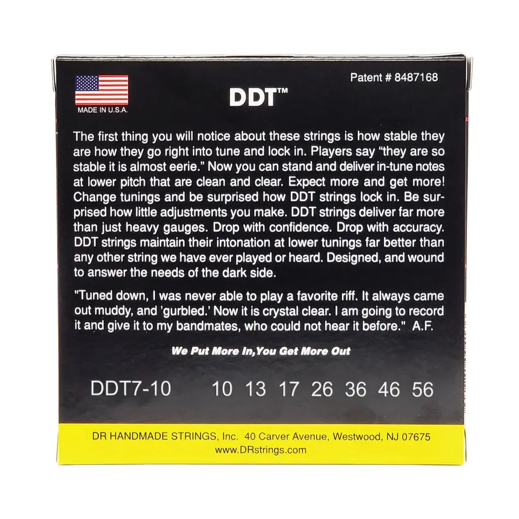 Dr Drop-Down Tuning Nickel Plated Steel Electric Guitar Strings - 7-String Medium 10-56 2