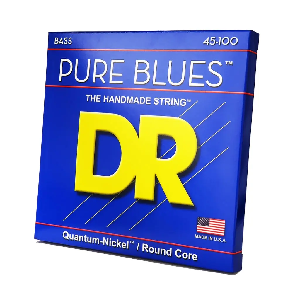 Dr Pure Blues Quantum-Nickel/Round Core Bass Guitar Strings - Light To Medium 45-100 1
