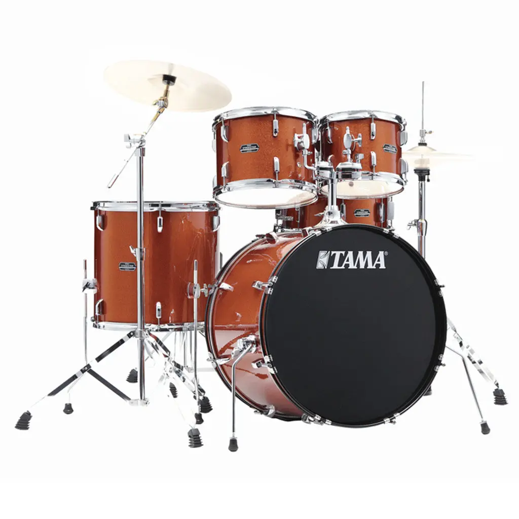 Tama St52h5c Stagestar 5-Piece Complete Kit With 22" Bass Drum - Scorched Copper Sparkle 1