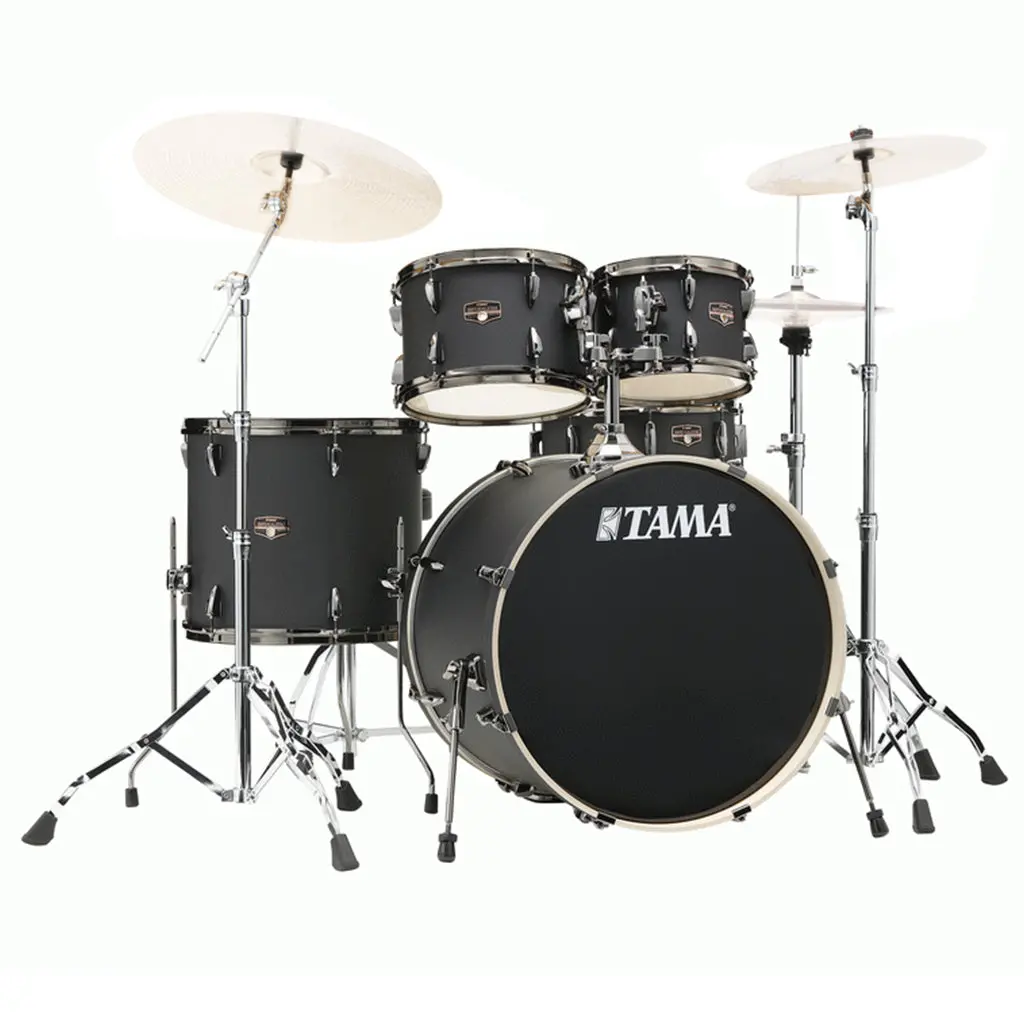 Tama Ip52h6w Imperialstar 5-Piece Complete Kit With 22" Bass Drum - Blacked Out Black 1
