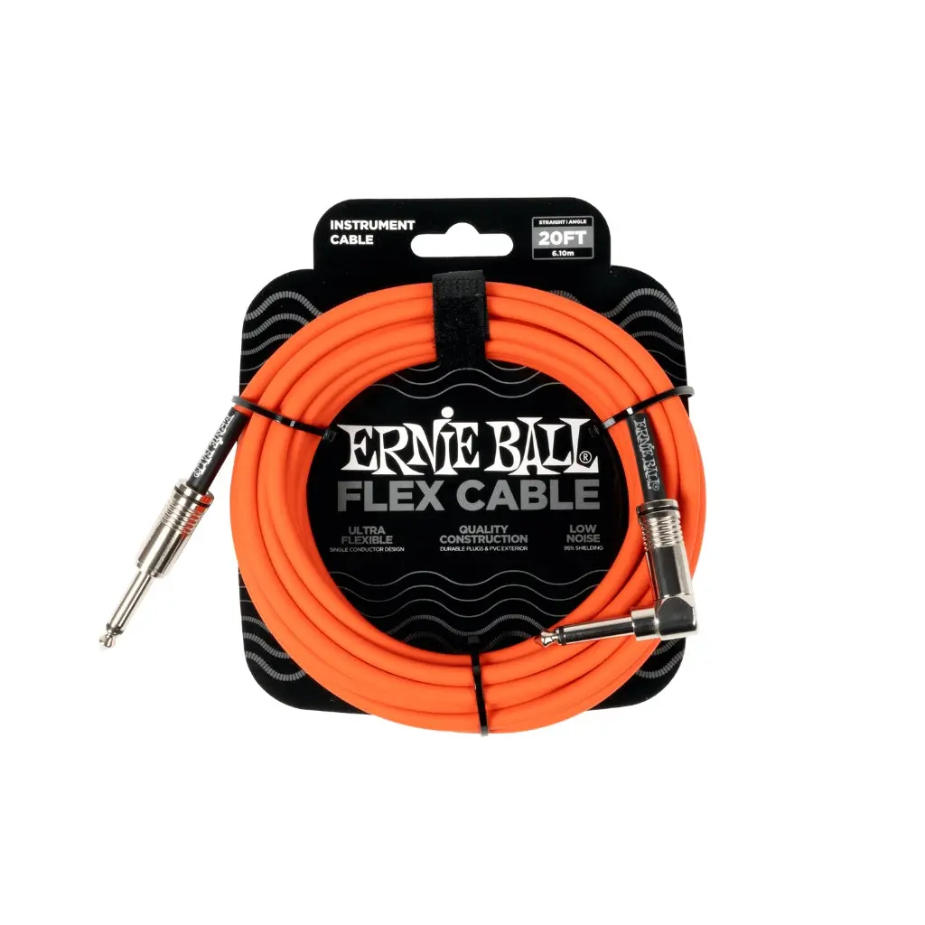 Ernie Ball Flex Instrument Cable - Orange, 20 Feet 1