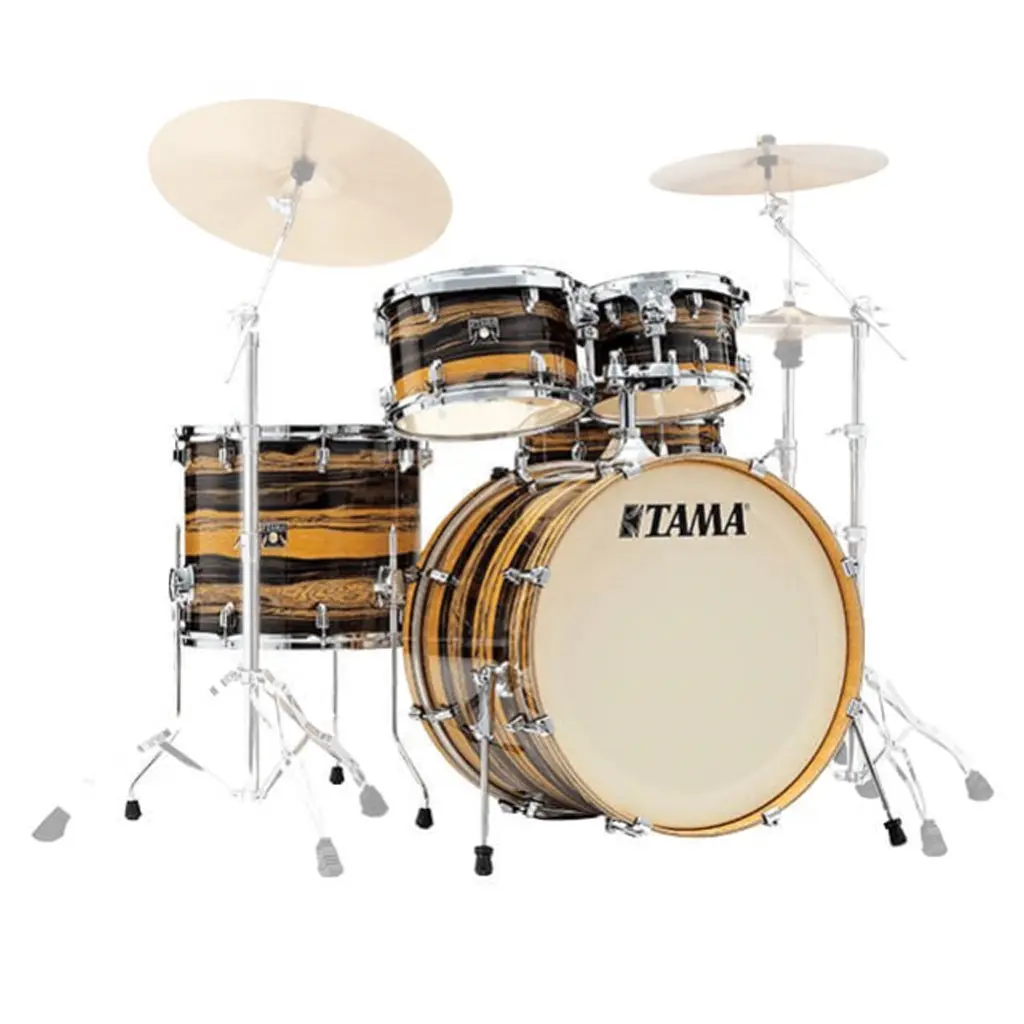 Tama Superstar Classic 5-Piece Shell Pack With 22" Bass Drum - Natural Ebony Tiger Wrap 1