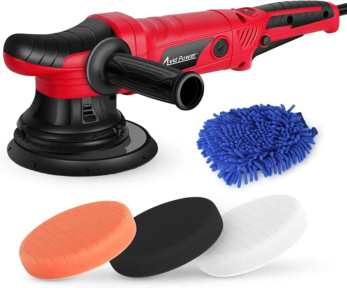 Avid Power Dual Action Polisher, 21Mm Long-Throw Orbital Polisher, 6 Inch Variable Speed Car Buffer Kit With 3 Buffing Pads & Side Handle For Car Polishing And Waxing 1