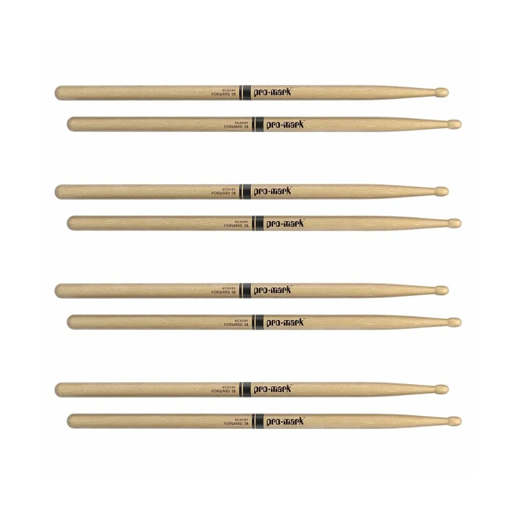 Promark Tx2bw-4P Hickory 2B Wood Tip Drumsticks - 4-Pack 2