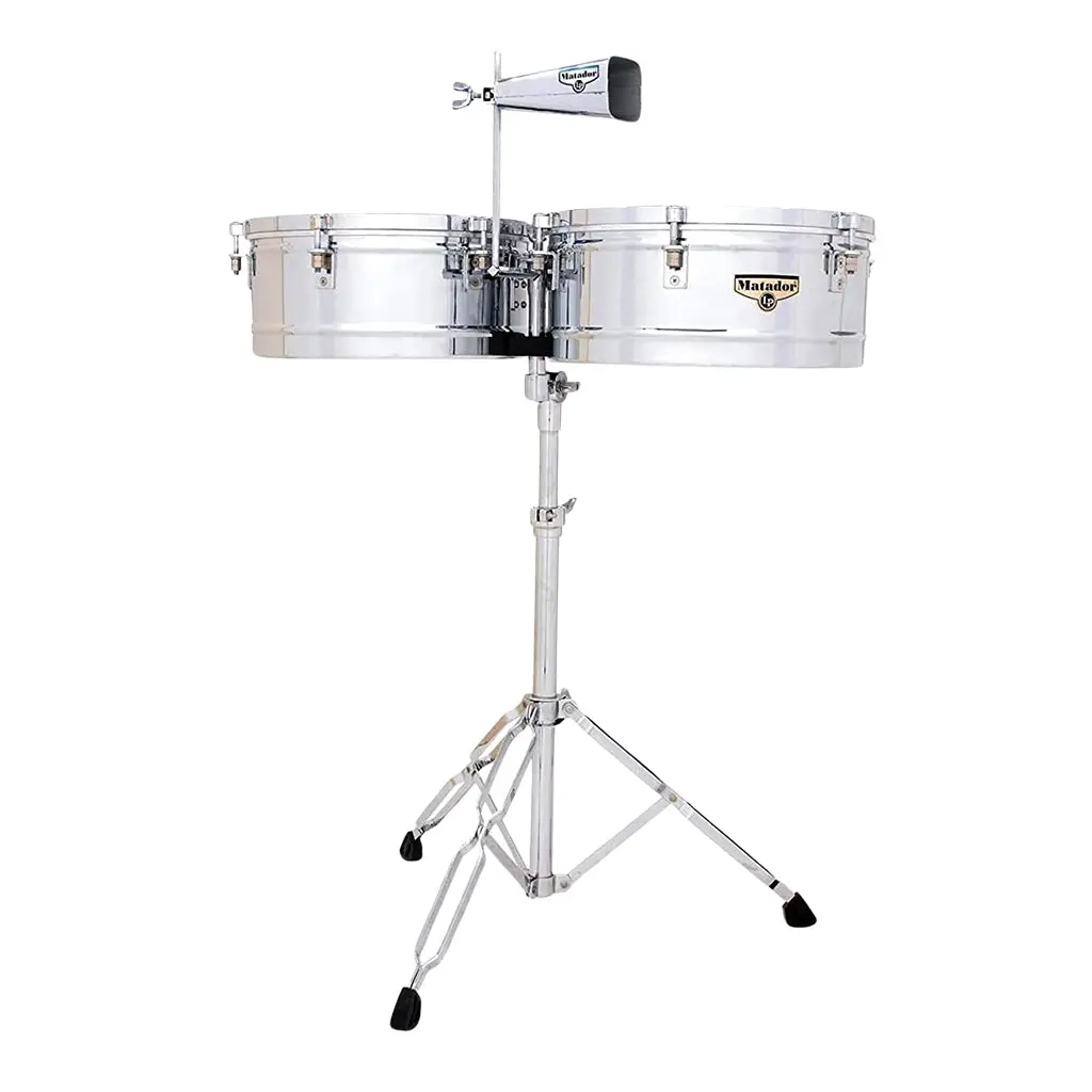 Lp Matador 14" & 15" Timbales With Stand - Chrome 1