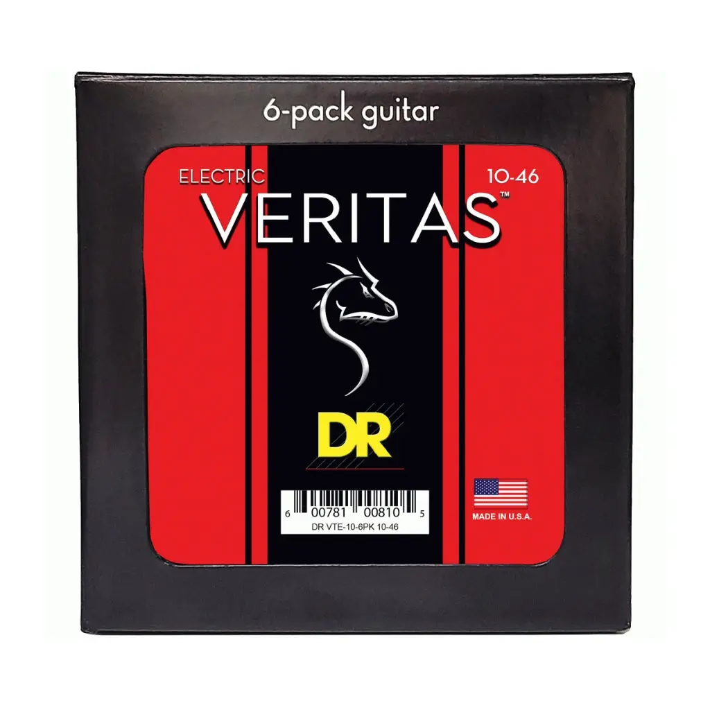Dr Veritas Coated Core Technology Electric Guitar Strings -  6-Pack Medium 10-46 1