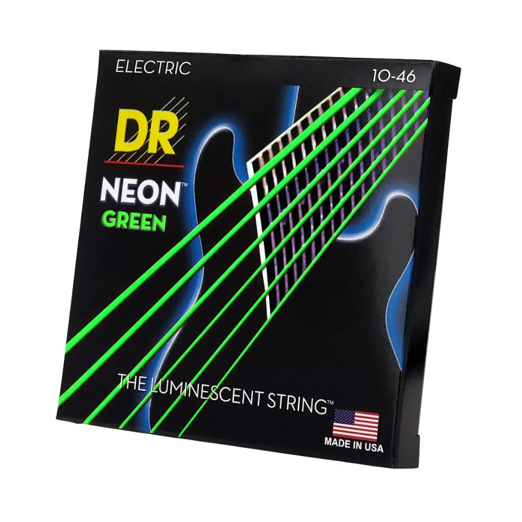 Dr Hi-Def Neon Green K3 Coated Electric Guitar Strings - Medium 10-46 1