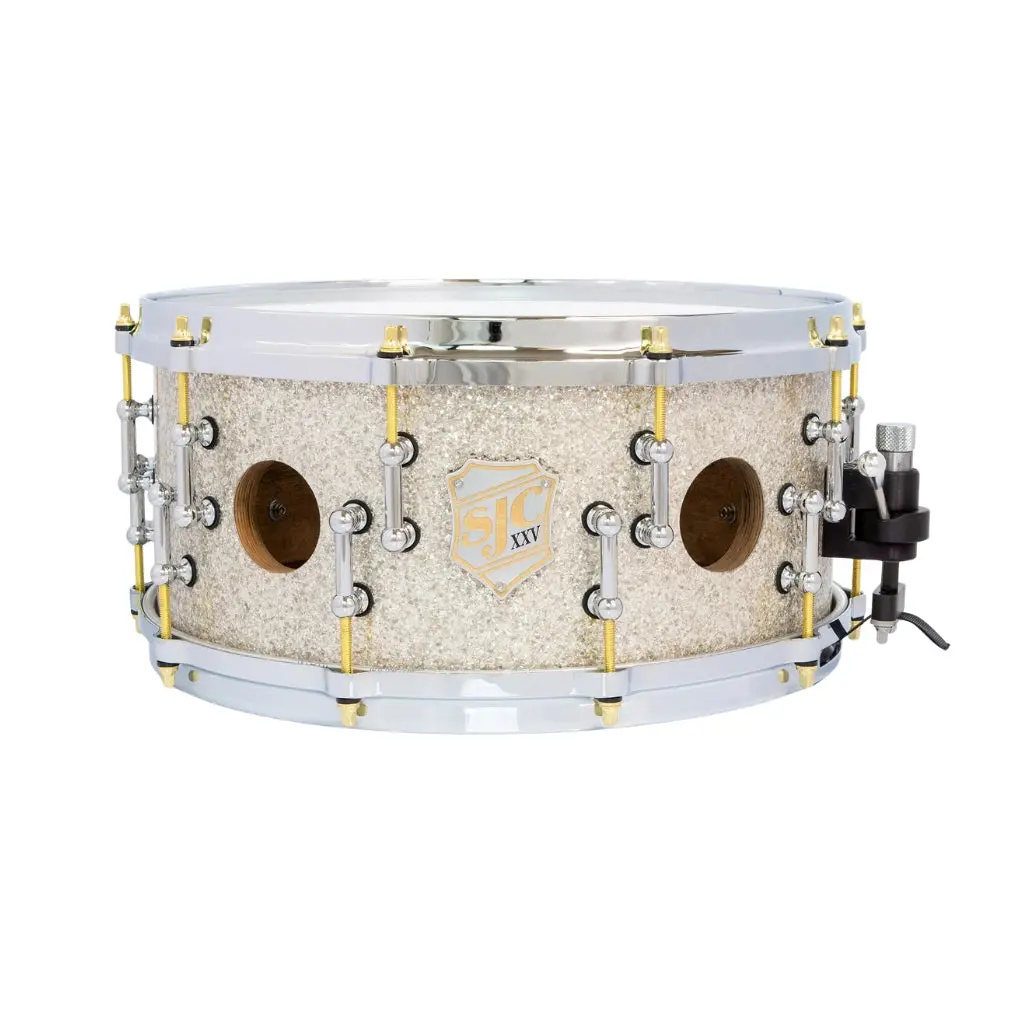 Sjc Custom Drums Xxv Anniversary 6.5X14" 25Ply Maple - Silver Glass Glitter 1