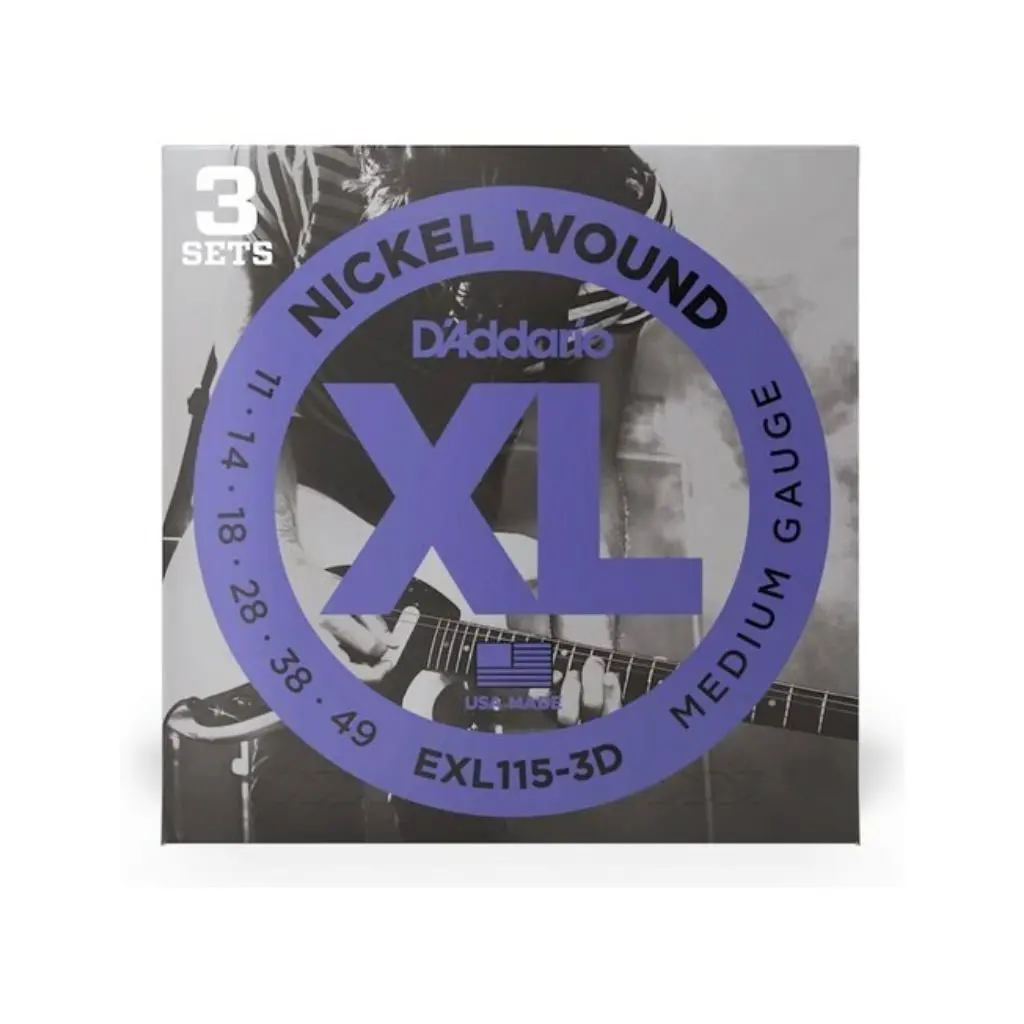 D'addario - Exl115-3D - 3 Pack Nickel Wound Blues Jazz 11-49 - Electric Guitar Strings 1