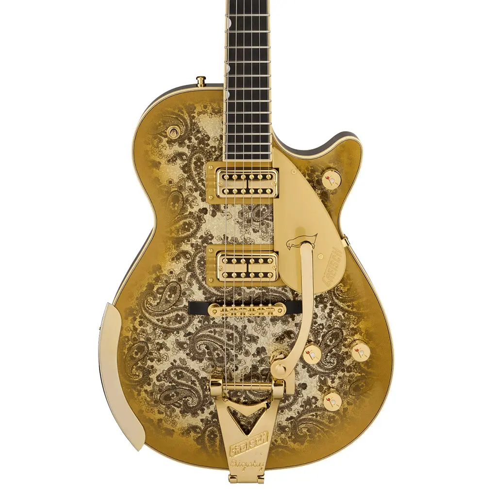Gretsch G6134tg Limited Edition Paisley Penguin With String Thru Bigsby Ebony Fingerboard Gold Paisley 1